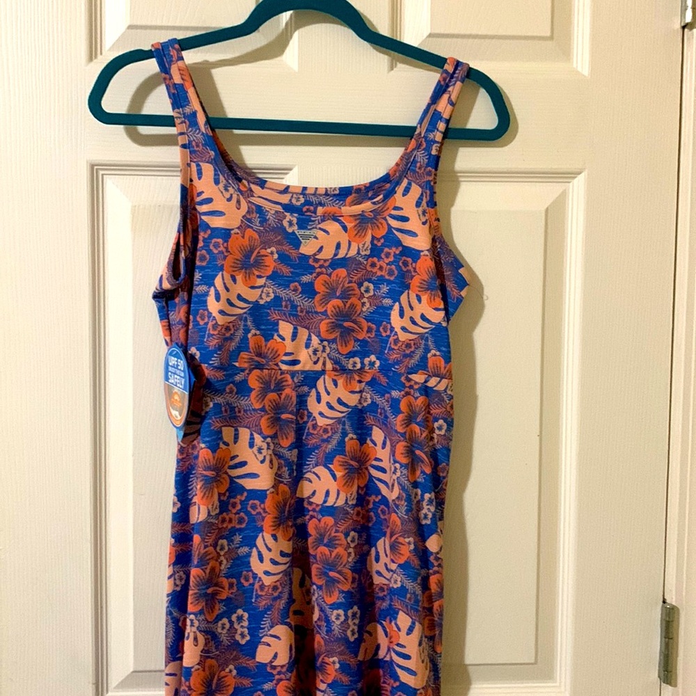 NWT Columbia PFT “freezer III” printed sun dress - orange and floral